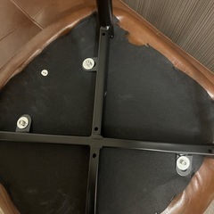 ダイニングチェア　椅子　ヴィンテージ風　ブラウン　レザーの画像