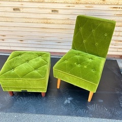 【美品】カリモク60  カフェチェア  　モケットグリーン　1人...