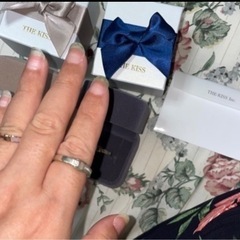 1番早い方に✴︎お揃いに✴︎着画のみ使用✴︎THE KISS ペアリング　シルバー×ダイヤモンド✴︎の画像