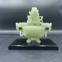 【決まりました】砡香炉 三足香炉 中国美術 香炉 置物 翡翠 ヒ...