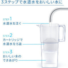 ブリタ 浄水器 ポット型 PFOS/PFOA除去試験済 ろ過水容量:1.15L(全容量:2.2L)【日本正規品】リクエリ カートリッジ 『2個付』の画像