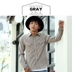 インプローブス コーデュロイ シャツ グレーの画像