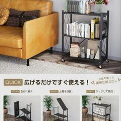 【美品】折りたたみラック キッチンラック メタルラック ブラック 3段の画像