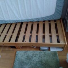 ニトリ　木製ベッド　マットレス付きの画像