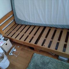 ニトリ　木製ベッド　マットレス付きの画像