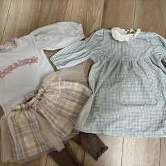女の子　ベビー　秋冬　バースデイ　ワンピース　トップス　チェック...