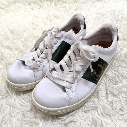 フレッドペリー FRED PERRY スニーカー レザー ローレルリース 白色 24.5cm レディース
