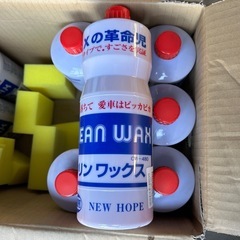 撥水 耐水 クリンワックス 淡色車用 スポンジ付き 1L CLEAN WAX ニューホープ CW480の画像