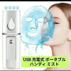 USB 充電式 ハンディ ミスト フェイス スチーマー 白