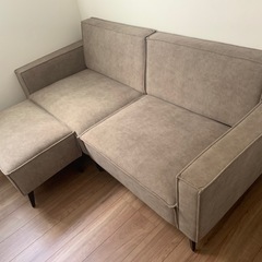 ソファー ソファ 3人掛け カウチソファー オットマン付き の画像