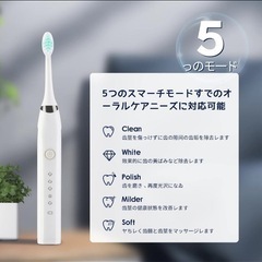 ⭐️新品⭐️LUYIHUAYAN電動歯ブラシ 音波歯ブラシ ソニック 替えブラシ 5本の画像