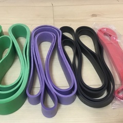 ＜美品＞プルアップバンド・トレーニングチューブ、4色4本組の画像