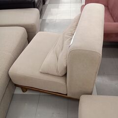 ★ジモティ割あり★ ソファー ベージュ  H74×D74×W77クリーニング済み TC1739の画像