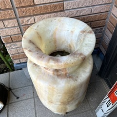 【受渡予定】オニキス 飾り壺 天然大理石 ONYX H50cm 28kgの画像