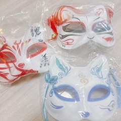 新品未使用　狐お面　お祭り　狐　きつね　夏祭り　コスプレ　ハロウィン　仮装の画像