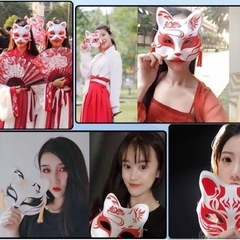 新品未使用　狐お面　お祭り　狐　きつね　夏祭り　コスプレ　ハロウィン　仮装の画像