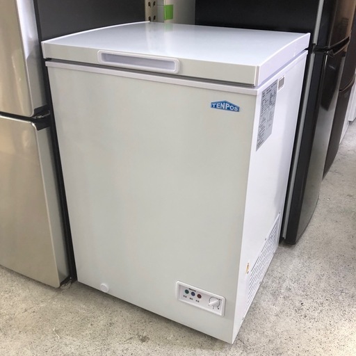 2024年製 TENPOS テンポス バスターズ 93L 上開き チェスト型 冷凍ストッカー 冷凍庫 フリーザー TBCF-93-RH  ホワイト 白