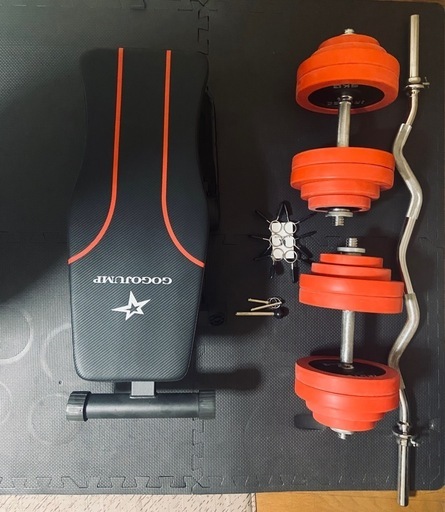 アイロテックダンベル60kg 30×2 EZバー　インクラインベンチ