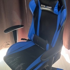 【オススメ！】GTRacing ゲーミングチェア オフィスチェア デスクチェア ゲーム用チェア リクライニング パソコンチェア ハイバック ヘッドレスト ランバーサポート ひじ掛け付き 高さ調整機能 PUレザー ブルー (GT002-BULE)の画像