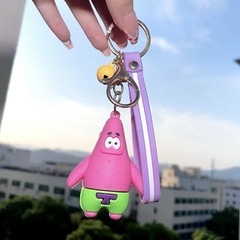 【新品】スポンジボブ パトリック 鈴付きキーホルダーの画像