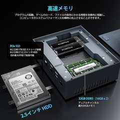 ミニpc 第13世代インテル Core i7-13620H minipc DDR5 32GB+1TB M.2 PCIe 4.0 SSD 10コア/16スレッド 最大4.90GHz WIFI6/BT5.2/Windows11の画像