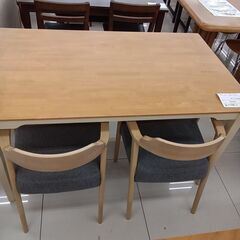 ★ジモティ割あり★ NITORI ダイニングテーブルセット ナチュラルブラウン H72×D80×W130 クリーニング済み HJ4690