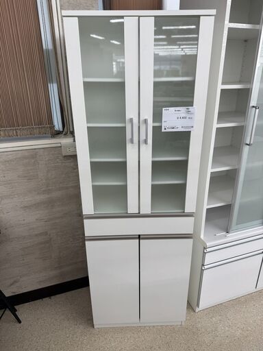 ★ジモティ割あり★  食器棚 白 H178.2×D39.5×W59.5 クリーニング済み TJ9083
