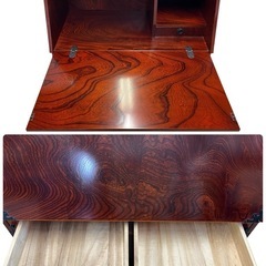 NO.1863【美品】駿河民藝家具 ライティングビューロー デスク 和家具 収納 中古の画像