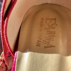 　ESPERANZA ストラップ パンプス         23cmレッド・ゴールド日本製 美品の画像