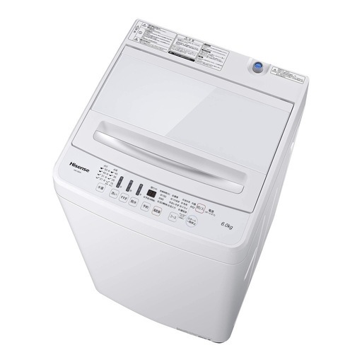 ハイセンス 全自動 洗濯機 6kg 2022年製 ホワイト HW-G60A