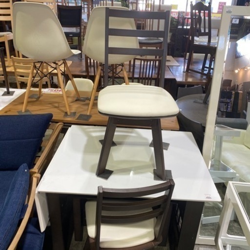 ダイニング4点セット 拡張ホワイト