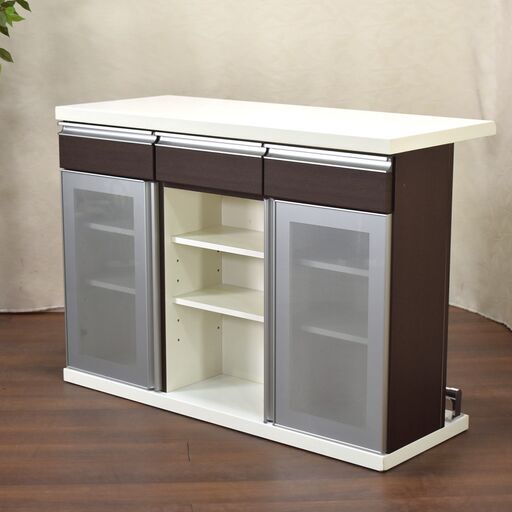 【超美品‼️】ニトリ 120cm幅ミドルレンジボード キッチンカウンター食器棚 超美品‼️】ニトリ 120cm幅ミドルレンジボード キッチンカウンター食器