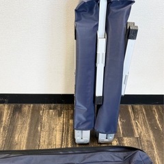 【未使用品】ロゴス(LOGOS) ガンバレ3MANベンチ 記名あり アルミ製 軽量 アウトドア用品 テーブルチェア 3人掛け ベンチシートの画像