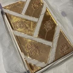 【着物帯】金色×白色