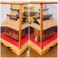 茅葺き屋根　模型　手作り　ハンドメイド　昭和レトロ　建築　ミニチュアの画像