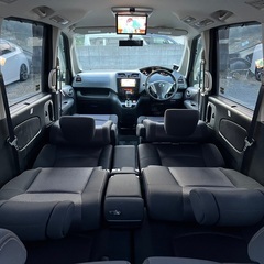 8人乗り☆フリップダウンモニター付き☆月々1.2万円〜分割払い可❗️車検2年付き！大人気☆日産 セレナ ハイウェイスター☆8人乗り☆ナビ☆走行中DVD見れます☆ETC☆バックカメラ☆ドラレコ付き☆両側電動スライドドア☆クルーズコントロール搭載☆ウィンカーミラー☆フル装備☆車内広々三列シート‼️の画像