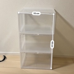 スニーカーケース　シューズ入れ　シューズボックス　スニーカーボックス　透明　横開き
の画像