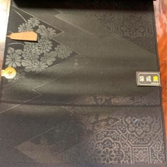 ★新古品★深泥黒喪服 五倍子黒　帯　反物