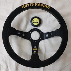 美品 KEY!S RACING ステアリング バックスキン