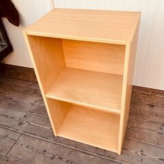 カラーボックス（２段・ナチュラル）①の画像