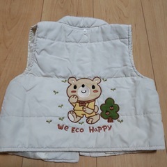 西松屋 95 中綿ベスト フード 防寒 ベビー 女の子 男の子 男女共用の画像