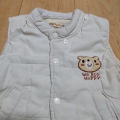 西松屋 95 中綿ベスト フード 防寒 ベビー 女の子 男の子 男女共用の画像