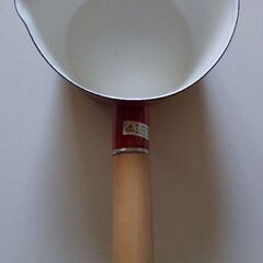 新品 赤の可愛い琺瑯ミルクパン
