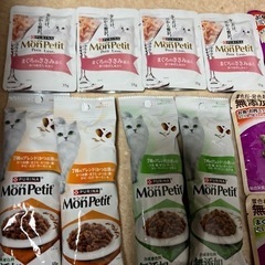 (受け渡し者決定済み！)猫のキャットフードとパウチ合計14点譲ります！の画像