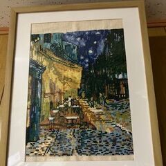 刺しゅう額（完成品）ゴッホ　夜のカフェテラス