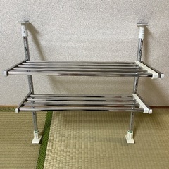 ニトリ　ステンレスつっぱりキッチンラック2段の画像