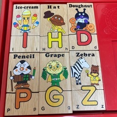 アンパンマン　英語　　木製パズルおもちゃの画像
