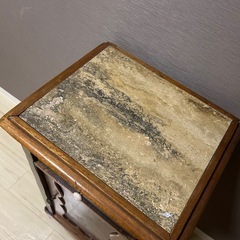 アンティーク品♪キャビネット 棚　天板大理石の画像