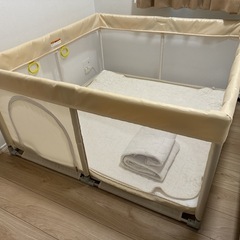 ベビーサークル 120x120x65cm 布団付き 防水シーツx2付き 工具不要組み立て