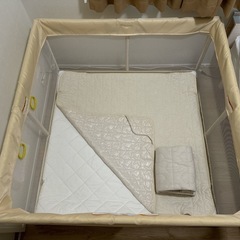 ベビーサークル 120x120x65cm 布団付き 防水シーツx2付き 工具不要組み立て